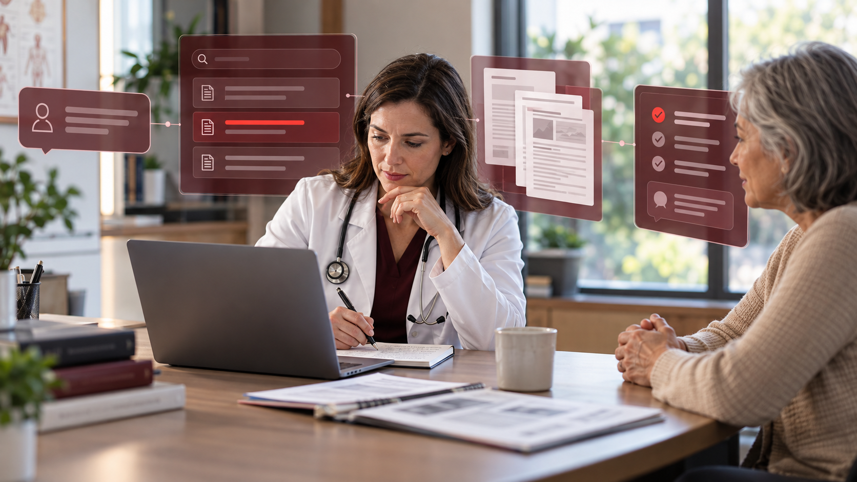 Doctor using Evidence Search for Family Physicians